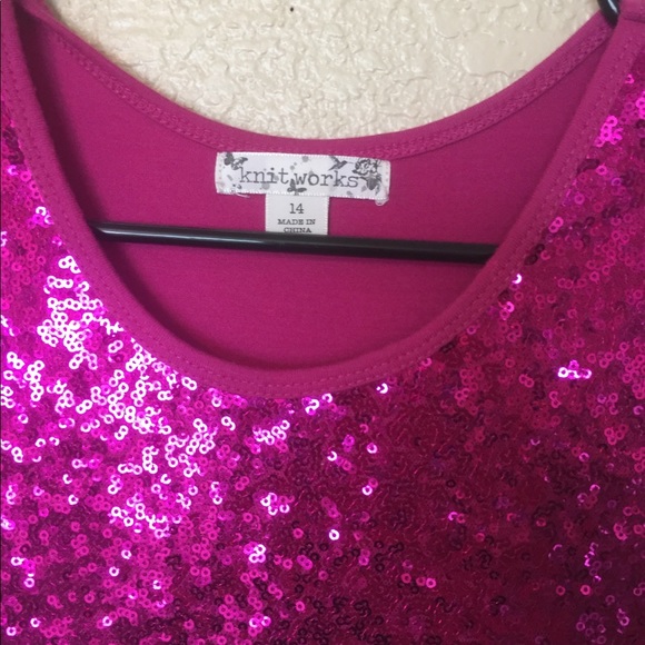 Knitworks Fuschia Pink Girls Dress - Picture 3 of 3